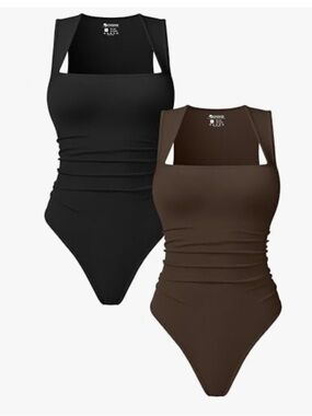 Ribbed Waist Sinching Bodysuit